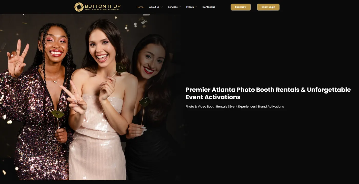 Button It Up photo booth website