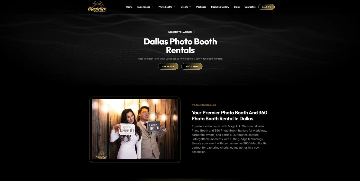 Dallas Photo Booth Rentals website project